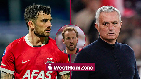 Troy Parrott in action for AZ Alkmaar, Harry Kane in action for England at the 2026 World Cup and Jose Mourinho.
