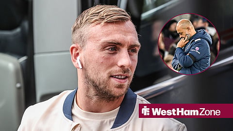 Jarrod Bowen smiling and Nuno Espirito Santo looking worried in circular inset