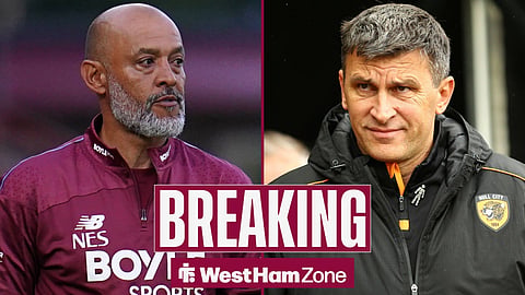 West Ham United manager Nuno Espirito Santo and Hull City manager Sergej Jakirovic