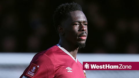 Soungoutou Magassa in action for West Ham