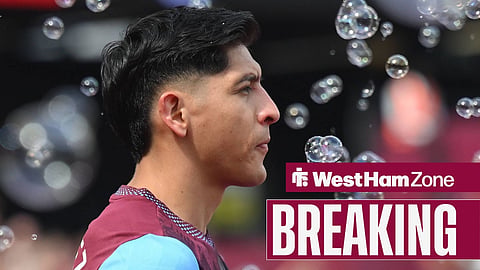Edson Alvarez playing for West Ham