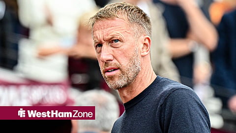 Graham Potter looking annoyed at West Ham