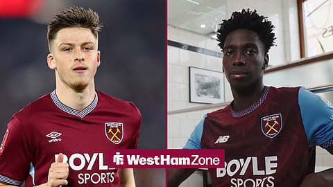 West Ham stars Oliver Scarles and Adama Boiro