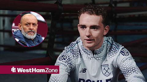West Ham ace Edvin Austbo and Nuno Espirito Santo