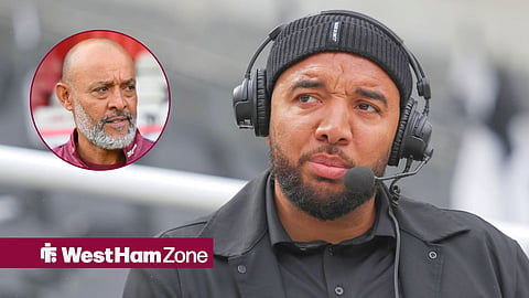 Main image of Troy Deeney and West Ham manager Nuno Espirito Santo's face in a circular inset on the left