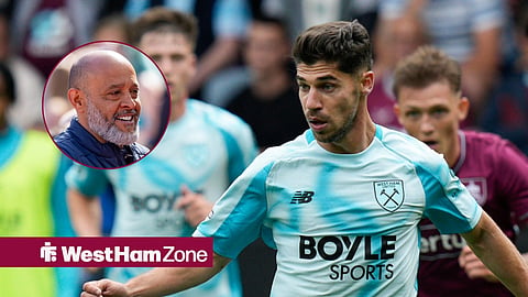West Ham star Manor Solomon and Nuno Espirito Santo 