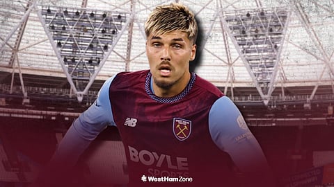 Joel Piroe playing for West Ham