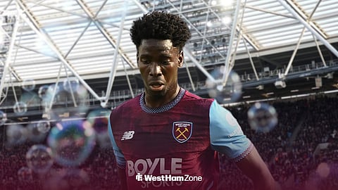 Adama Borio playing for West Ham