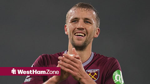 Tomas Soucek smiling at West Ham