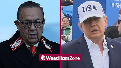 West Ham United co-owner David Sullivan and President of the United States Donald Trump
