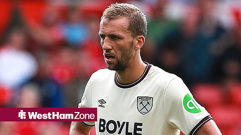 Tomas Soucek looking disheatened at West Ham
