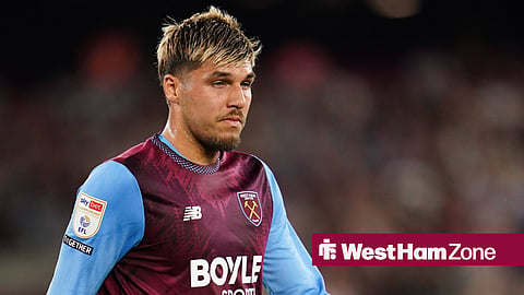Joel Piroe in action for West Ham United in the 2026-27 EFL Championship