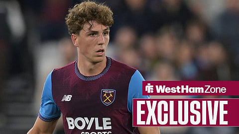 Arne Engels playing for West Ham