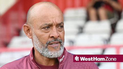 Nuno Espirito Santo looking annoyed at West Ham