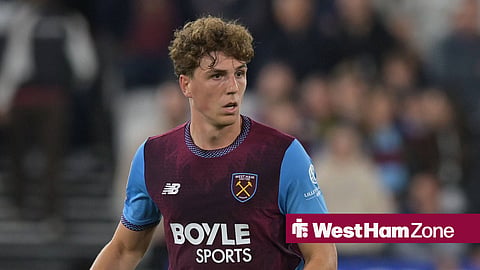 Arne Engels in action for West Ham