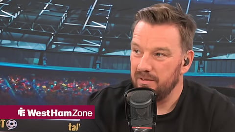 talkSPORT presenter Jamie O'Hara speaking with West Ham fans after Southampton loss