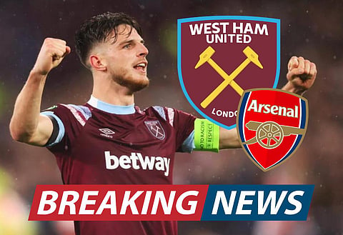 Spotted: Declan Rice caught on camera at the Emirates amid West Ham United and Arsenal transfer speculation