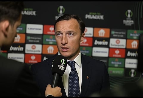 Mark Noble at the Conference League final in Prague (Credit: Getty Images)