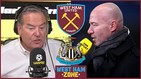 Alan Shearer reacted to Jeff Stelling comments on West Ham and Newcastle. Credit: talkSPORT
