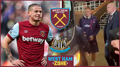 Kalvin Phillips confronted a West Ham fan. 
Credit: Whucentre on X