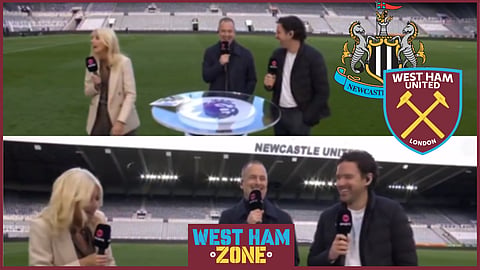 Lynsey Hipgrave presented coverage of Newcastle United v West Ham United [TNT Sports, via X]