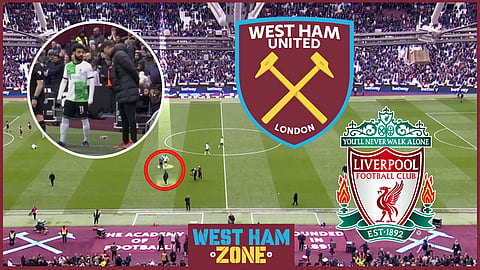 David Moyes and Mohamed Salah shake hands after an arguement with Jurgen Klopp in West Ham United v Liverpool [Credit: BBC]