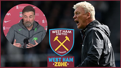 Liverpool manager Jurgen Klopp commented on West Ham boss David Moyes [Credit: Liverpool FC YouTube]