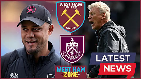 Burnley boss Vincent Kompany has been named as a possible candidate to replace David Moyes at West Ham