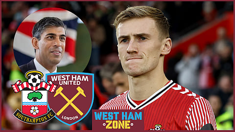 Rishi Sunak praised West Ham loanee Flynn Downes for Southampton. Credit: RishiSunak on X