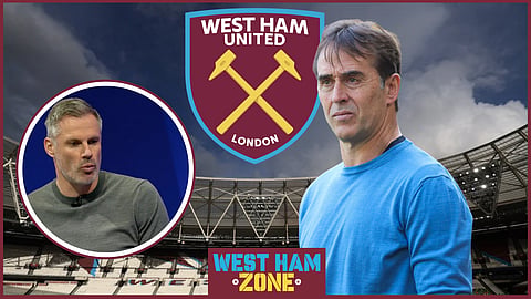 Jamie Carragher has reacted to Julen Lopetegui's expected arrival at West Ham. [Credit: Sky Sports via X]