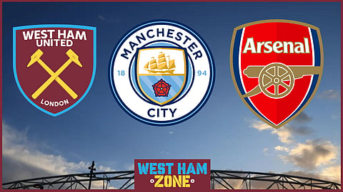 West Ham took on Manchester City, who were battling Arsenal for the title
