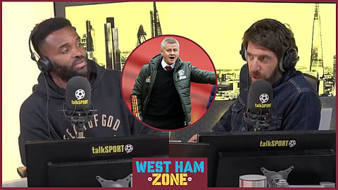 Ole Gunnar Solskjaer has been mooted as a new West Ham manager. 
Credit: talkSPORT on YouTube