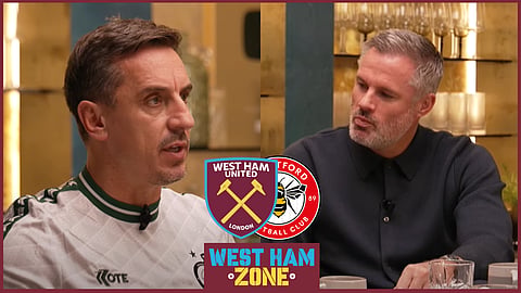 Gary Neville and Jamie Carragher completely agree over West Ham v Brentford prediction. Credit: The Overlap via YouTube