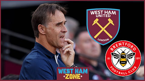 Julen Lopetegui risks losing all faith after West Ham decision v Brentford. Credit: Imago