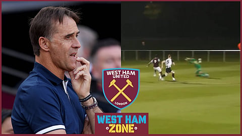 Kamarai Swyer footage emerges as "wonderful" message sent to Julen Lopetegui at West Ham. Credit: @WestHam via X