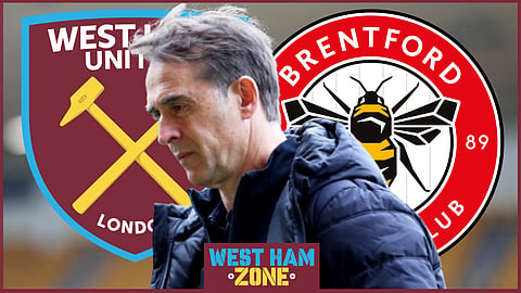 West Ham manager Julen Lopetegui is under pressure against Brentford 