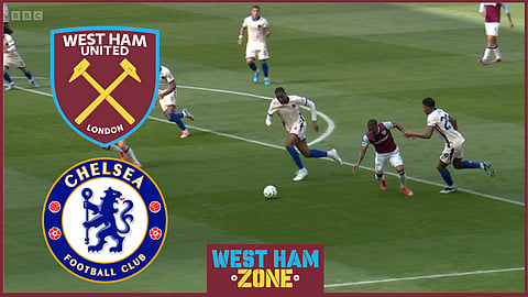 West Ham were not awarded a penalty for this challenge [Credit: BBC Match of the Day]