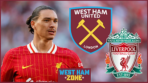 Darwin Nunez started in Liverpool v West Ham United.