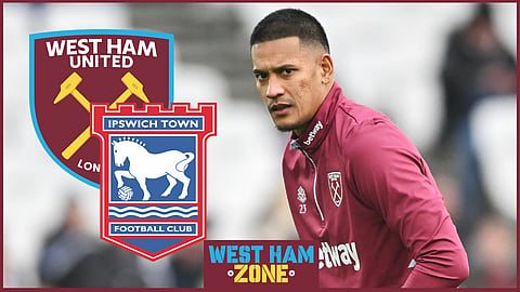 West Ham goalkeeper Alphonse Areola struggled against Ipswich Town
