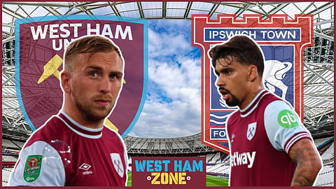 Lucas Paqueta lauds Jarrod Bowen after West Ham win v Ipswich Town. Credit: Imago