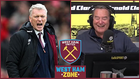 Jeff Stelling makes West Ham jibe as David Moyes point made live on air. Credit: talkSPORT
