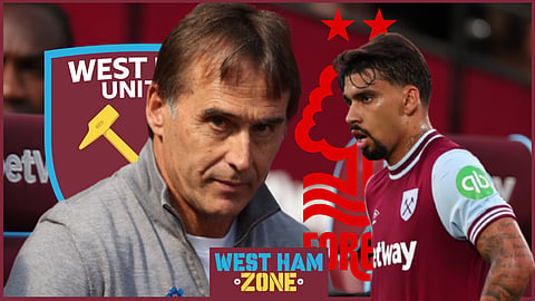 Lopetegui could drop Paqueta in West Ham v Forest (Credit - Imago)