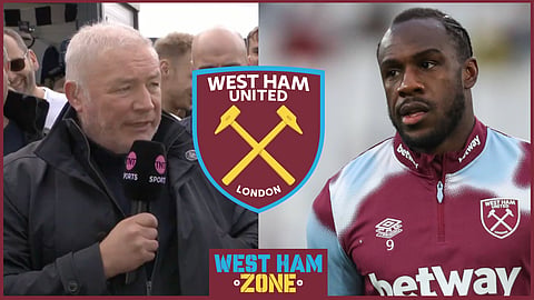 Ally McCoist has offered his verdict on Michail Antonio and West Ham. 
[Credit, TNT Sport Football on X and Imago]