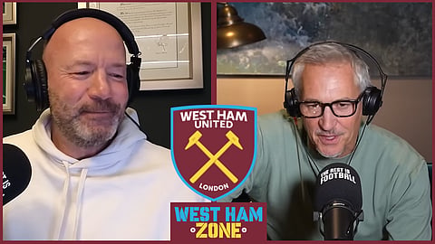 Gary Lineker and Alan Shearer shared their thoughts on West Ham (Credit: The Rest is Football via YouTube).