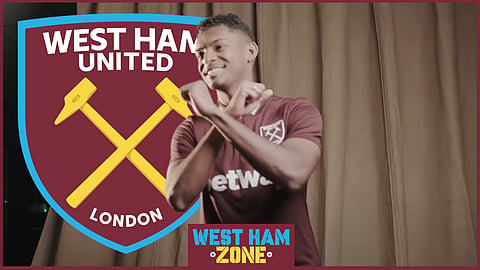 Tim Steidten signed Luis Guilherme for West Ham [credit: Imago and West Ham United FC on YouTube]
