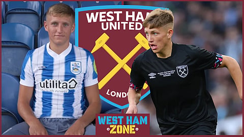 West Ham striker Callum Marshall is on loan at Huddersfield [credit: HTAFC on YouTube]