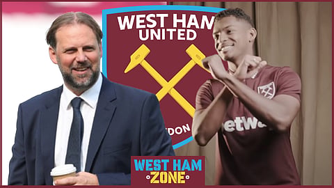 Tim Steidten signed Luis Guilherme for West Ham [credit: Imago and West Ham United FC on YouTube]
