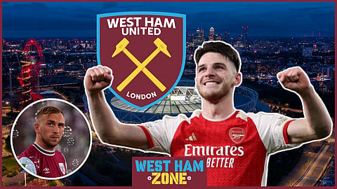 Declan Rice sends message to West Ham star Jarrod Bowen. Credit: Imago
