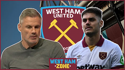 Jamie Carragher slams Konstantinos Mavropanos after what he did in West Ham draw v Bournemouth. Credit: Imago / Sky Sports