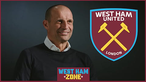 Max Allegri will demand a big salary to take over at West Ham United [Credit: Juventus on YouTube]